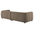 Maklaine Right-Facing Upholstered Fabric Modular Sofa with Chaise in Mocha