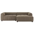Maklaine Right-Facing Upholstered Fabric Modular Sofa with Chaise in Mocha