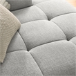 Maklaine Right-Facing Upholstered Fabric Modular Sofa with Chaise in Pewter