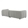 Maklaine Right-Facing Upholstered Fabric Modular Sofa with Chaise in Pewter