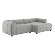 Maklaine Right-Facing Upholstered Fabric Modular Sofa with Chaise in Pewter
