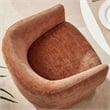 Maklaine Contemporary Dense Foam Padding Chenille Dining Armchair in Rust