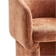 Maklaine Contemporary Dense Foam Padding Chenille Dining Armchair in Rust