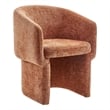 Maklaine Contemporary Dense Foam Padding Chenille Dining Armchair in Rust