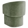 Maklaine Contemporary Dense Foam Padding Chenille Dining Armchair in Sage