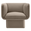 Maklaine Contemporary Performance Velvet Accent Chair in Taupe