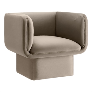 Maklaine Contemporary Performance Velvet Accent Chair in Taupe