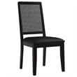 Maklaine Vegan Leather Upholstered Faux Rattan & Wood 2-Pc Dining Side Chairs