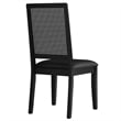 Maklaine Vegan Leather Upholstered Faux Rattan & Wood 2-Pc Dining Side Chairs