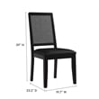Maklaine Vegan Leather Upholstered Faux Rattan & Wood 2-Pc Dining Side Chairs