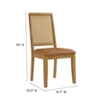 Maklaine Vegan Leather Upholstered Faux Rattan & Wood 2-Pc Dining Side Chairs