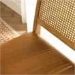Maklaine Vegan Leather Upholstered Faux Rattan & Wood 2-Pc Dining Side Chairs