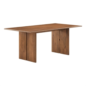 Maklaine Contemporary 72&quot Rectangular Wood Dining Table in Walnut