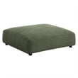 Maklaine Modular Corduroy Upholstered Armless Chair and Ottoman Set in Fern