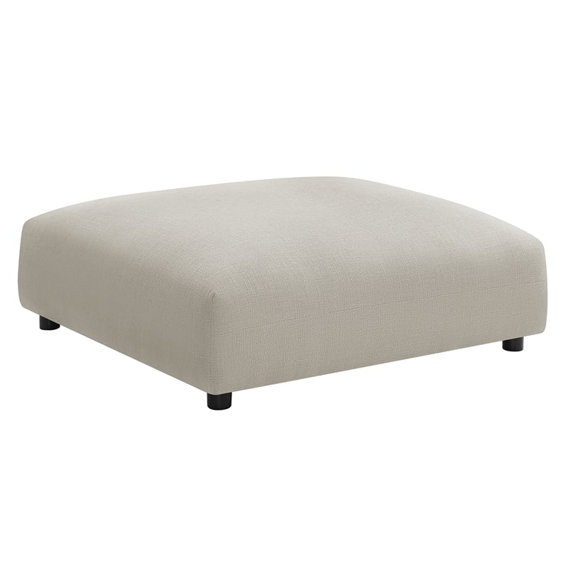 Maklaine Modular Upholstered Fabric Armless Chair and Ottoman Set in Linen