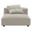 Maklaine Modular Upholstered Fabric Armless Chair and Ottoman Set in Linen