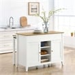 Maklaine Modern / Contemporary Kitchen Island in Oak White Finish