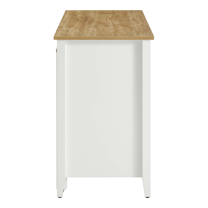 Maklaine Modern / Contemporary Kitchen Island in Oak White Finish