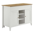 Maklaine Modern / Contemporary Kitchen Island in Oak White Finish