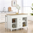 Maklaine Modern / Contemporary Kitchen Island in Oak White Finish