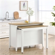 Maklaine Modern / Contemporary Kitchen Island in Oak White Finish