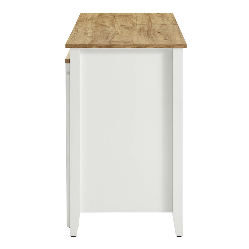 Maklaine Modern / Contemporary Kitchen Island in Oak White Finish