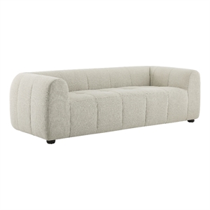 Maklaine Contemporary Upholstered Fabric Upholstered Sofa in Linen