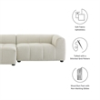 Maklaine Left-Facing Upholstered Fabric Modular Sofa with Chaise in Linen