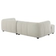 Maklaine Left-Facing Upholstered Fabric Modular Sofa with Chaise in Linen