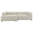 Maklaine Left-Facing Upholstered Fabric Modular Sofa with Chaise in Linen