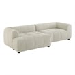 Maklaine Left-Facing Upholstered Fabric Modular Sofa with Chaise in Linen