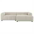 Maklaine Right-Facing Upholstered Fabric Modular Sofa with Chaise in Linen