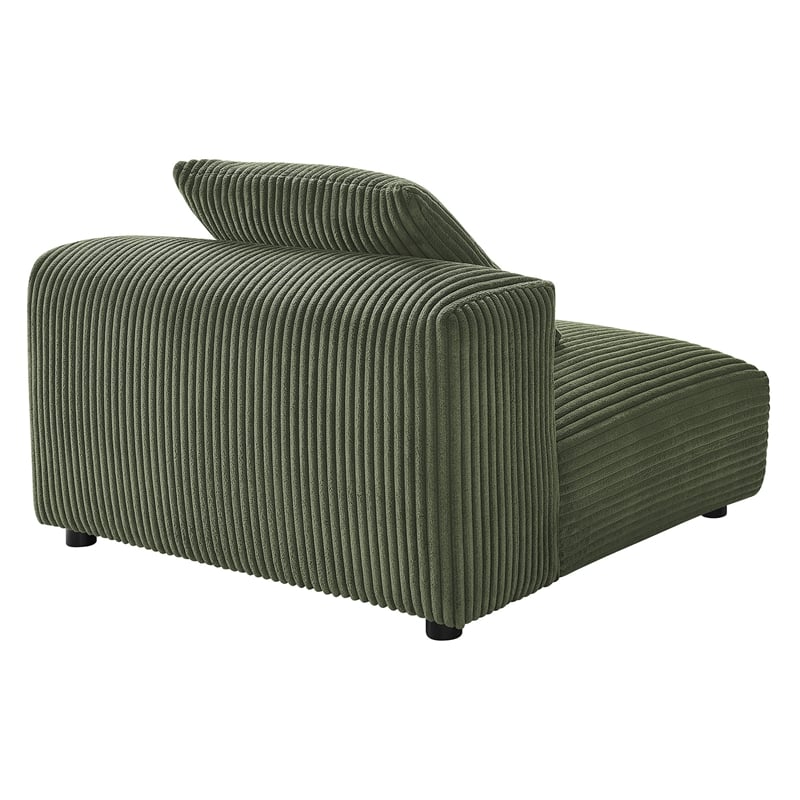Maklaine Contemporary Modular Corduroy Upholstered Armless Chair in Fern