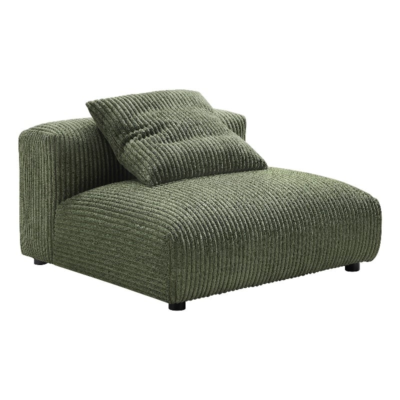Maklaine Contemporary Modular Corduroy Upholstered Armless Chair in Fern