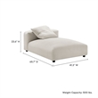 Maklaine Modular Upholstered Fabric Armless Chaise Lounge in Salt