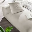 Maklaine Modular Upholstered Fabric Armless Chaise Lounge in Salt