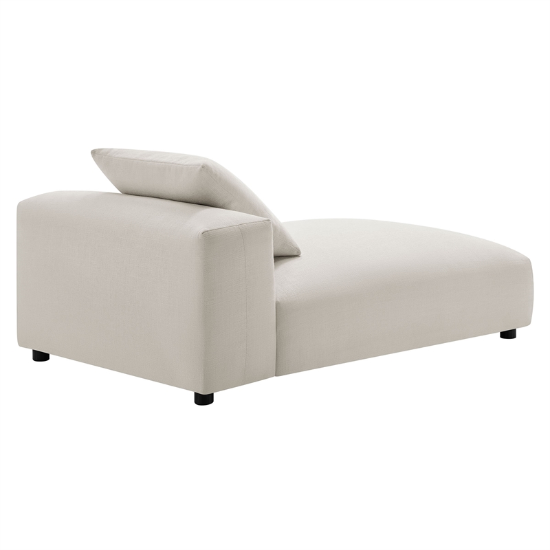 Maklaine Modular Upholstered Fabric Armless Chaise Lounge in Salt