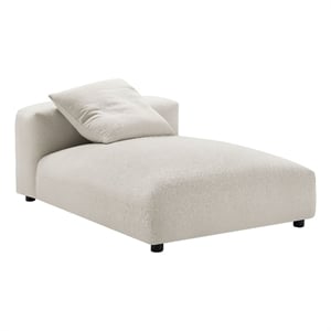 Maklaine Modular Upholstered Fabric Armless Chaise Lounge in Salt