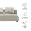 Maklaine Modular Upholstered Fabric Armless Loveseat in Linen