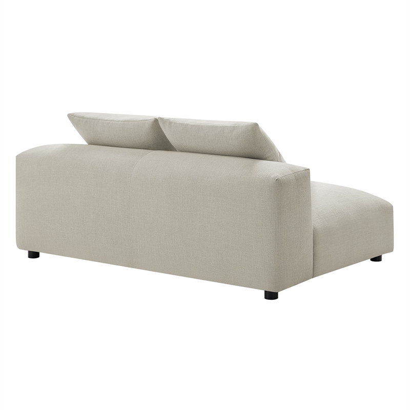 Maklaine Modular Upholstered Fabric Armless Loveseat in Linen