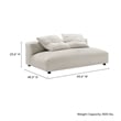 Maklaine Modular Upholstered Fabric Armless Loveseat in Salt