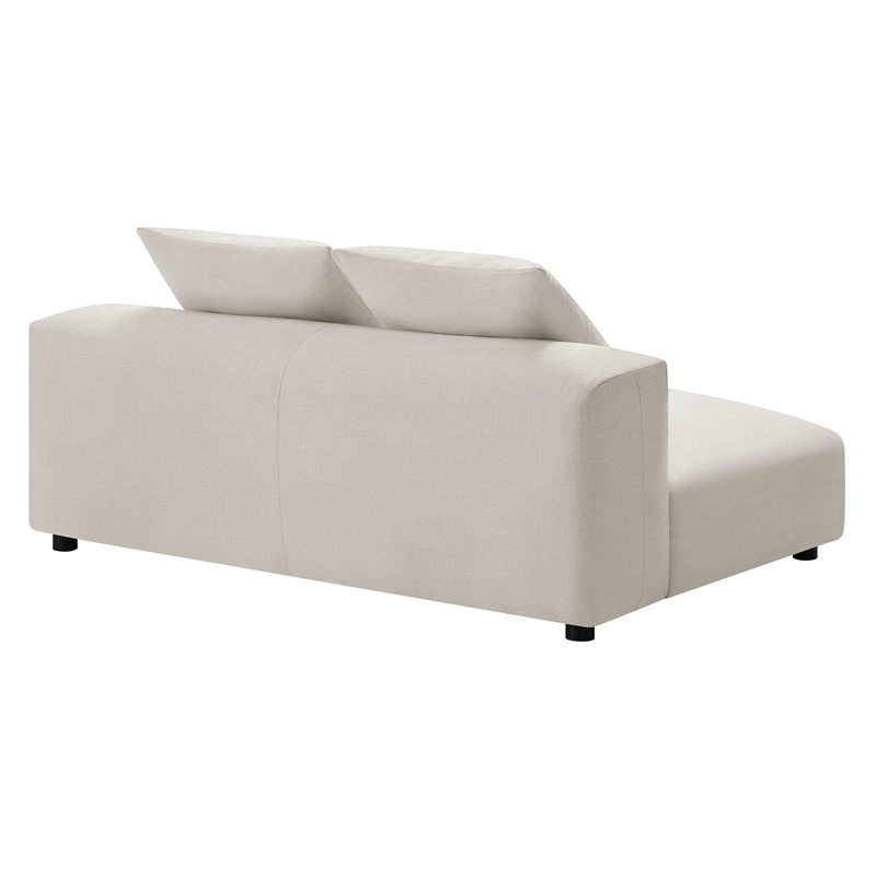 Maklaine Modular Upholstered Fabric Armless Loveseat in Salt