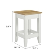 Maklaine Contemporary 3-Piece Kitchen Island and Stool Set in Oak White