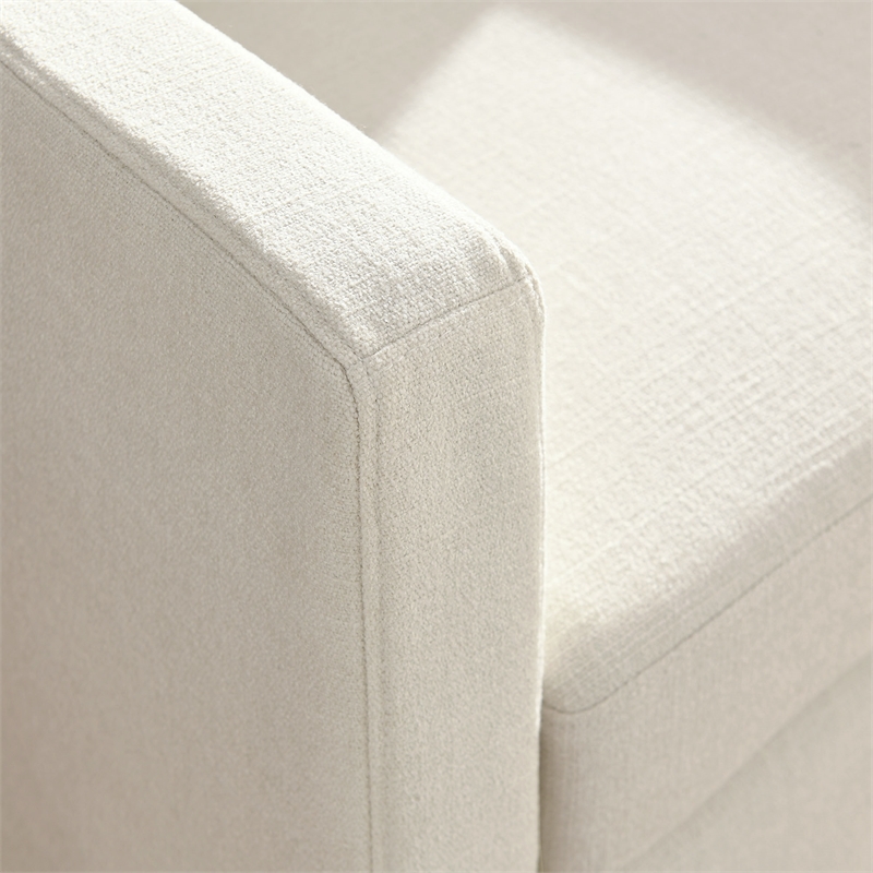 Maklaine Contemporary Fabric Slipcovered Swivel Armchair in Salt