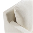 Maklaine Contemporary Fabric Slipcovered Swivel Armchair in Salt