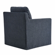 Maklaine Contemporary Fabric Slipcovered Swivel Armchair in Slate Blue
