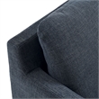 Maklaine Contemporary Fabric Slipcovered Swivel Armchair in Slate Blue