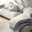 Maklaine 2-Piece Modular Upholstered Fabric Sectional Sofa With Chaise in Salt