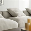 Maklaine 4-Piece Modular Upholstered Fabric Sectional Sofa in Linen