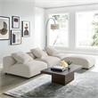 Maklaine 4-Piece Modular Upholstered Fabric Sectional Sofa in Salt